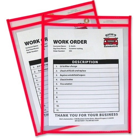 C-Line Products HOLDER, SHOPTICKET, 9X12, RED CLI43914